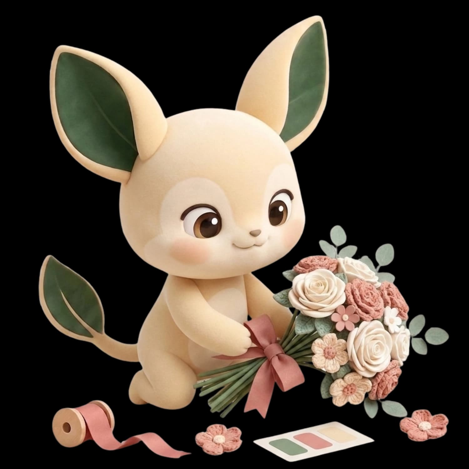 Mayumi artisan mascot handcrafting and styling a bespoke bouquet