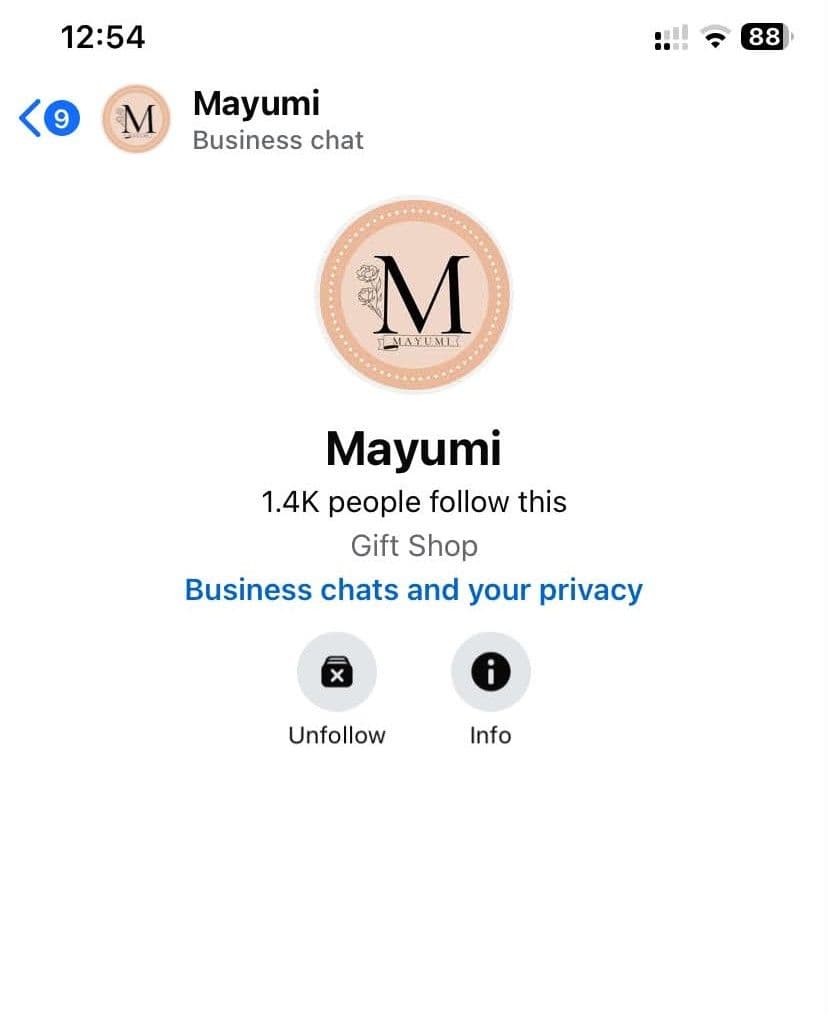 Customer review from Messenger